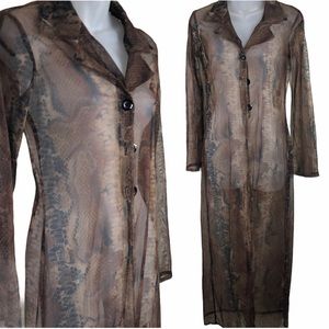 Vintage Sheer Brown Long Coat
